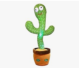 Pbooo Dancing Talking Cactus Mimicking Toy,Talking Repeat Singing Sunny Cactus Toy 120 Pcs Songs for Baby 15S Record Your Sound Sing+Dancing+Recording+LED
