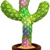 Pbooo [Update Volume Adjustable Dancing Talking Cactus Mimicking Toy, Talking Repeat Singing Cactus Toy 120 Pcs Songs for Baby 16s Record Your Sound with Led Light