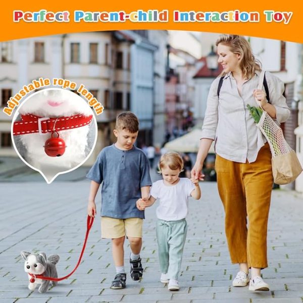 Plush Husky Toy Puppy Electronic Interactive Dog - Walking, Barking, Tail Wagging, Stretching Companion Animal for Kids Toddlers