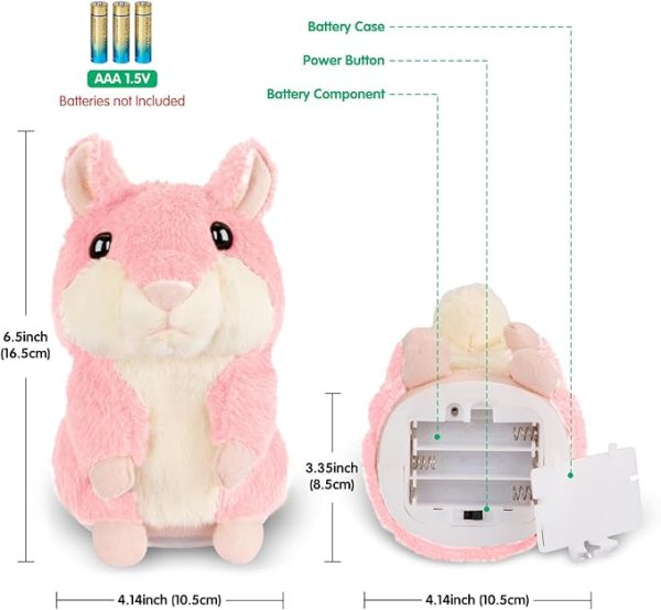 Kids Toddler Toys for Ages 2-4, Talking Hamster Repeats What You Say, Interactive Plush Repeating Toy for 2 3 4 5 6 8 Year Old Boy Girl Birthday Gift (Pink)
