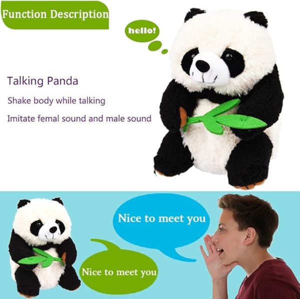 Talking Toy, Plush Panda Cute Sound Effects with Repeats Your Said Voice, Best Buddy for Kids Gift