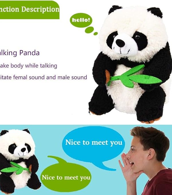 Talking Toy, Plush Panda Cute Sound Effects with Repeats Your Said Voice, Best Buddy for Kids Gift