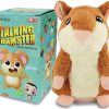 Talking Hamster, Interactive Stuffed Plush Animal Talking Toy Cute Sound Effects with Repeats Your Said Voice, Best Buddy for Kids Gift Age 3+ (Brown)