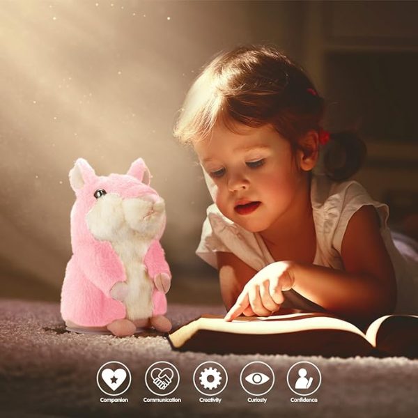Kids Toddler Toys for Ages 2-4, Talking Hamster Repeats What You Say, Interactive Plush Repeating Toy for 2 3 4 5 6 8 Year Old Boy Girl Birthday Gift (Pink)