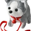 Plush Husky Toy Puppy Electronic Interactive Dog - Walking, Barking, Tail Wagging, Stretching Companion Animal for Kids Toddlers