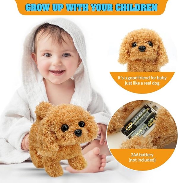 Plush Teddy Toy Puppy Electronic Interactive Dog - Walking, Barking, Tail Wagging, Stretching Companion Animal for Kids Toddlers