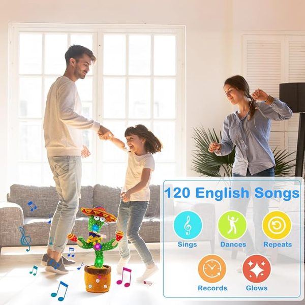 Ayeboovi Dancing Talking Cactus Baby Toy, Mimicking Recording Toy Repeats What You Say (Talking Adjust Volume Cactus)