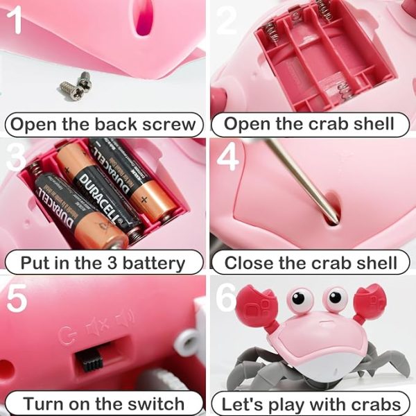 Pbooo Tummy Time Crawling Crab Baby Toy 3-6 Months Learning Walking Dancing Crab Toys for Babies 6-12 9-12 12-18 Months,Infant Toddler Development Toys Age 1-2 1st Birthday Gift