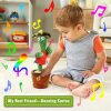 Dancing Talking Cactus Toys, Talking Sunny Cactus Toy Electronic Plush Toy Singing, Record & Repeating What You Say with 120 English Songs and LED Lighting for Home Decor (Guitar)