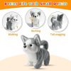 Plush Husky Toy Puppy Electronic Interactive Dog - Walking, Barking, Tail Wagging, Stretching Companion Animal for Kids Toddlers