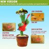 Dancing Talking Cactus Toys, Talking Sunny Cactus Toy Electronic Plush Toy Singing, Record & Repeating What You Say with 120 English Songs and LED Lighting for Home Decor (Guitar)