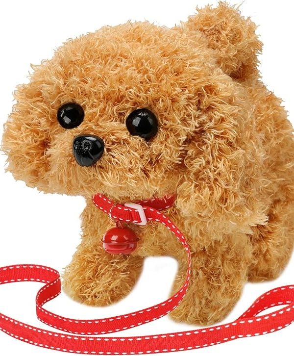 Plush Teddy Toy Puppy Electronic Interactive Dog - Walking, Barking, Tail Wagging, Stretching Companion Animal for Kids Toddlers