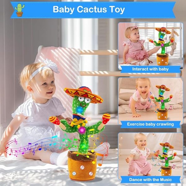 Ayeboovi Dancing Talking Cactus Baby Toy, Mimicking Recording Toy Repeats What You Say (Talking Adjust Volume Cactus)
