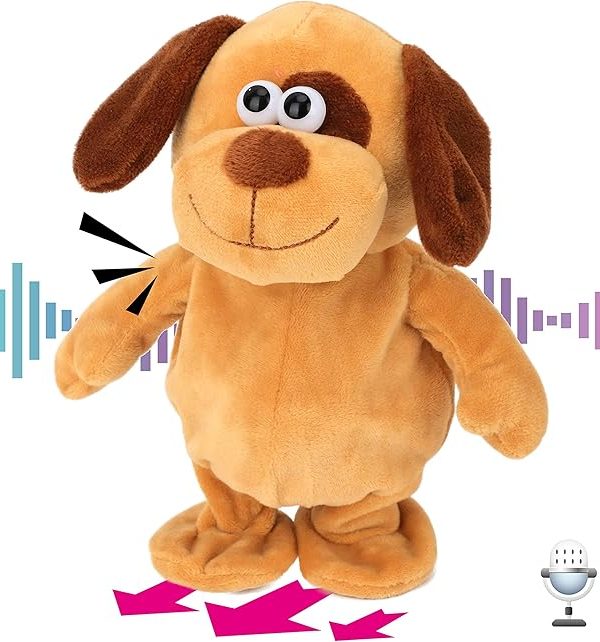 Hopearl Talking Dog Repeats What You Say Walking Puppy Electric Interactive Animated Toy Speaking Plush Buddy Gifts for Toddlers Birthday, 8'' (Copy)