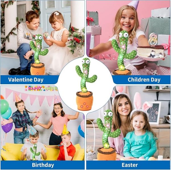 Dancing Talking Cactus Toy for Baby Toddler, Boys Girls Gifts Singing Mimicking Recording Repeating What You Say Baby Toys with 120 English Songs (Adjustable Volume)