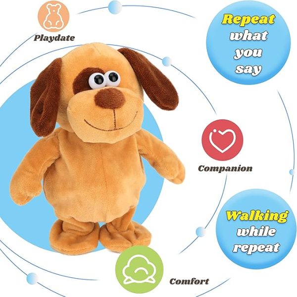 Hopearl Talking Dog Repeats What You Say Walking Puppy Electric Interactive Animated Toy Speaking Plush Buddy Gifts for Toddlers Birthday, 8'' (Copy)