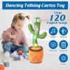 Dancing Talking Cactus Toy for Baby Toddler, Boys Girls Gifts Singing Mimicking Recording Repeating What You Say Baby Toys with 120 English Songs (Adjustable Volume)