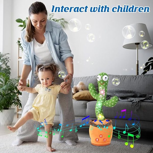 Dancing Talking Cactus Toy for Baby Toddler, Boys Girls Gifts Singing Mimicking Recording Repeating What You Say Baby Toys with 120 English Songs (Adjustable Volume)