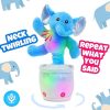 Hopearl Dancing Elephant Toy Repeats What You Say Talking Chasing Elephish Toy Wriggle Singing Mimicking Twisting Interactive Animated Toy Bump and Go Speaking Gift for Toddlers, 13''